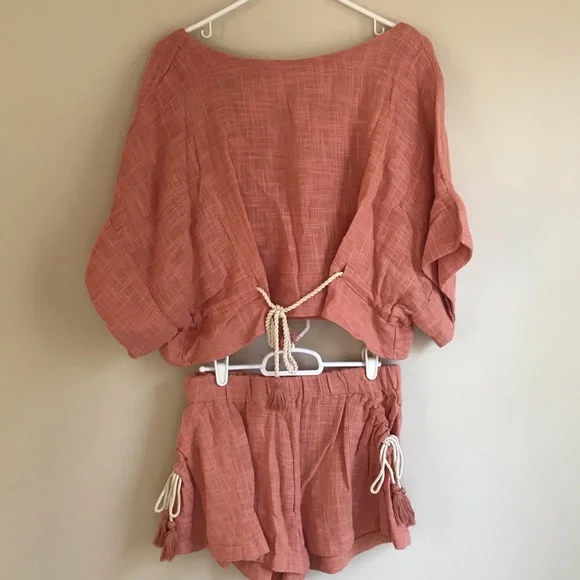 Free People matching Two Piece Short Set - Picture 1 of 11